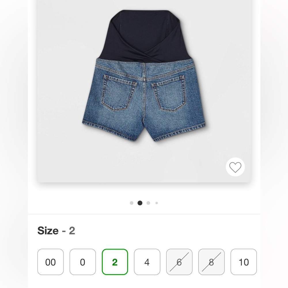 NWT Over Belly Isabel Maternity Midi Jean Shorts sz 2